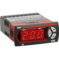 Regolatore umidità digitale HR-1P3D 12/24 V AC/DC con ingresso sonda e display LED rosso per controllo ambiente