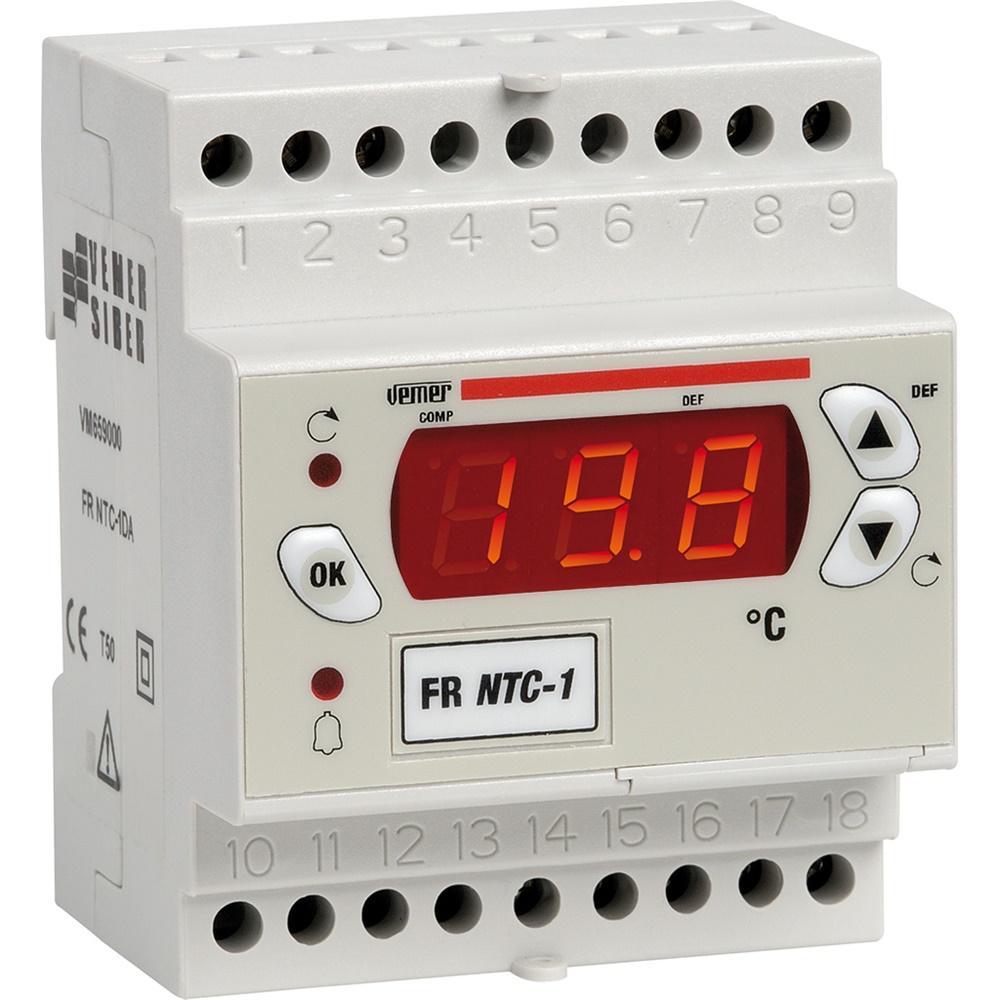 Regolatore digitale frigorifero 24/230 VAC con sbrinamento automatico e display LED
