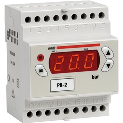 Regolatore pressione digitale PR-2DA 24/230 VAC montaggio barra DIN sensori 0-20mA 4-20mA 0-1V display LED rosso ambiente industriale