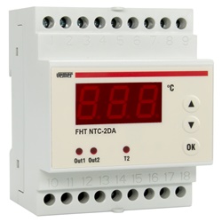 Termoregolatore digitale DIN NTC-2DA 24/230 VAC per banchi frigo e celle frigorifere