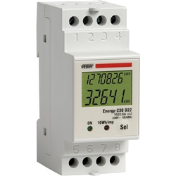 Contatore energia monofase DIN 22,5A display LCD consumo potenza istantanea