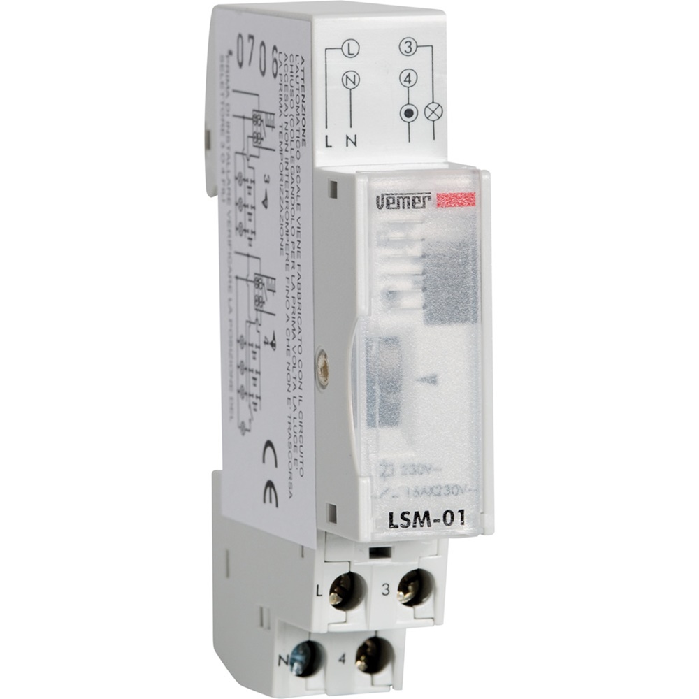 Temporizzatore elettromeccanico LSM-01 per luce scale con selettore 2 posizioni DIN