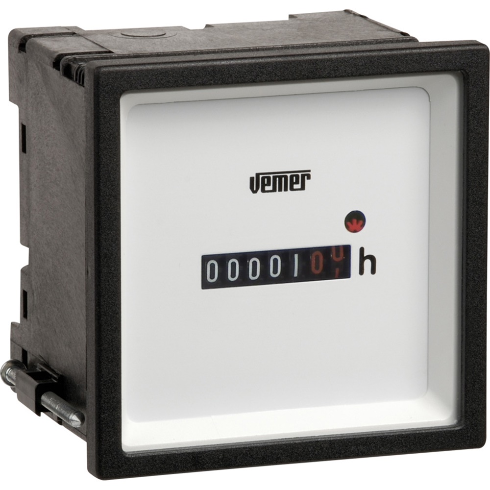 Contaore HM72-024 72x72 mm Installazione Pannello Alimentazione 24 VAC