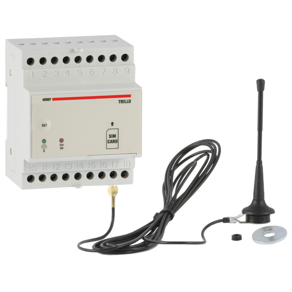 Trillo attuatore GSM 4DIN relè controllo remoto dispositivi elettrici apricancello illuminazione riscaldamento irrigazione