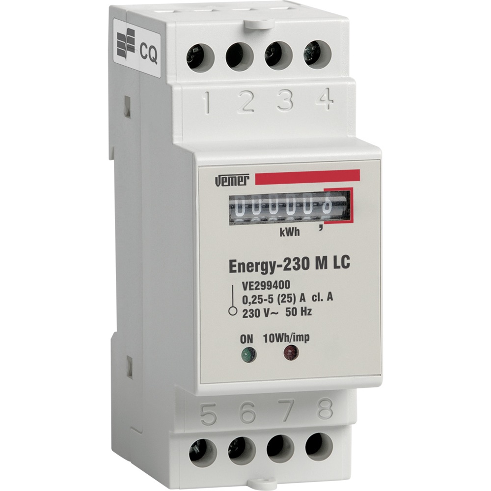 Contatore energia monofase ENERGY-230 M LC 25A DIN per monitoraggio consumi residenziali e commerciali