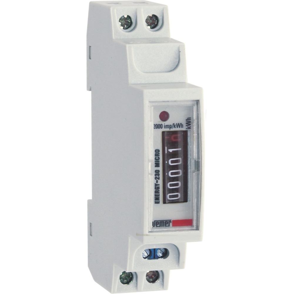 Contatore energia monofase ENERGY-230 micro controllore compatto 25A con uscita impulsi