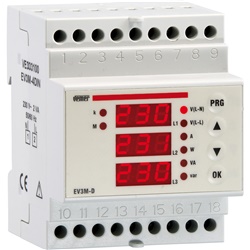 Wattmetro trifase multifunzione EV3M-4DIN misura parametri elettrici sistemi industriali e commerciali