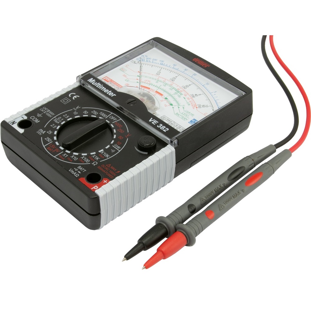 Tester analogico professionale tascabile per misure tensione, corrente, resistenza, transistor, led, continuità, batterie