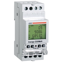 Contatore energia DIN monofase 40A multi tariffa per monitoraggio consumi elettrici