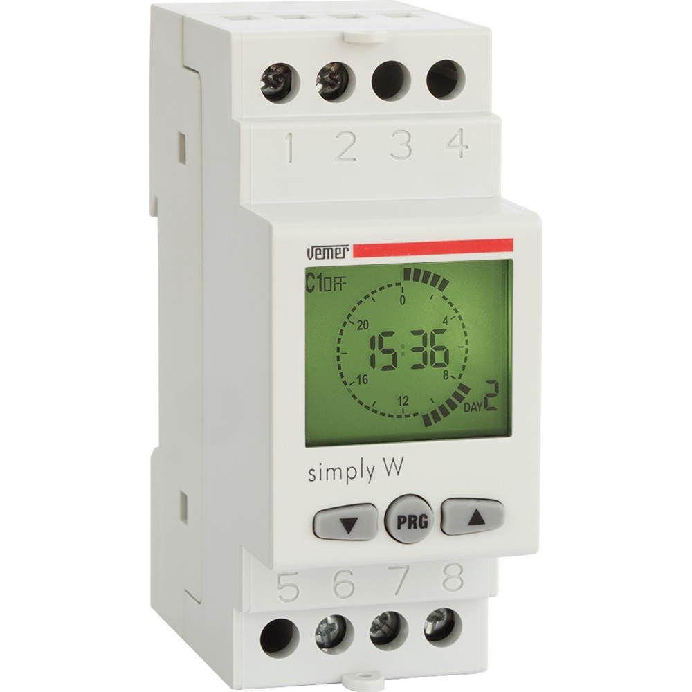Orologio digitale settimanale programmazione 1 canale gestione carichi elettrici display ampio residenziale commerciale