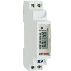 Contatore energia monofase ENERGY-230 MICRO LCD, 25A, uscita impulsi, montaggio barra DIN, monitoraggio consumi precisi