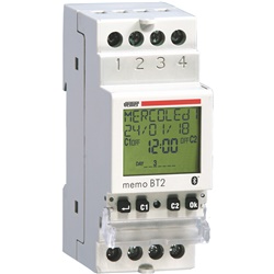 MEMO BT2 orologio digitale con programmazione oraria e astronomica 2 canali Bluetooth per gestione carichi elettrici e controllo remoto tramite app