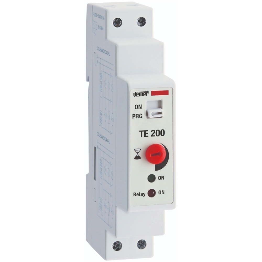 Temporizzatore elettronico TE-200 luce scale controllo automatico o acceso permanente barra DIN