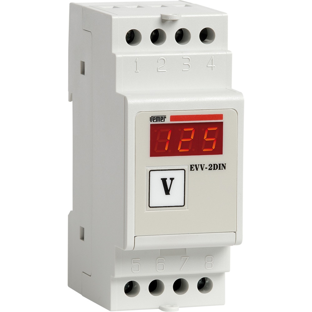 Voltmetro digitale barra DIN 100V DC 115/230V AC display LED rosso uso industriale