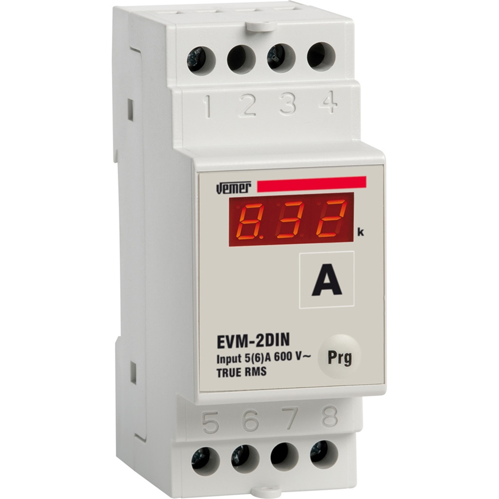 Voltmetro amperometro multifunzione 600V 5A TRMS per sistemi monofase display LED rosso uso industriale e domestico