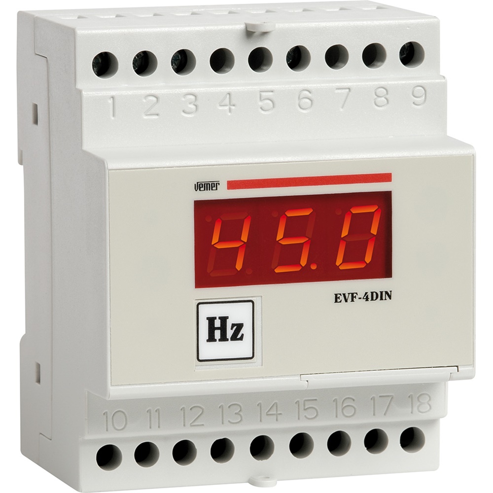 Frequenzimetro digitale 4DIN 20-100Hz 115/230VA per controllo frequenza industriale
