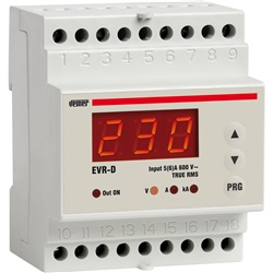 Voltmetro Amperometro DIN 600V 5AAC 230VAC con Relè Uscita per Sistemi Monofase