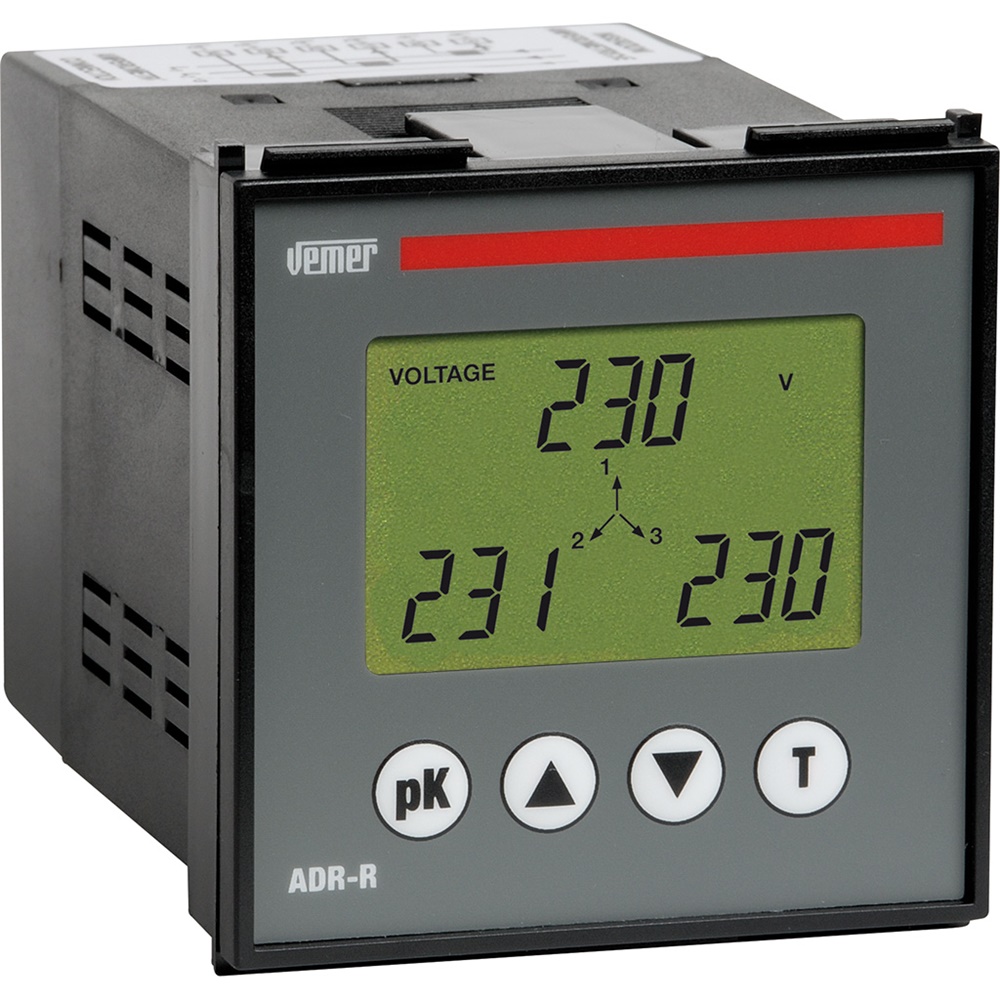 Analizzatore di rete ADR-R TRMS monofase/trifase con uscita RS485 per monitoraggio industriale