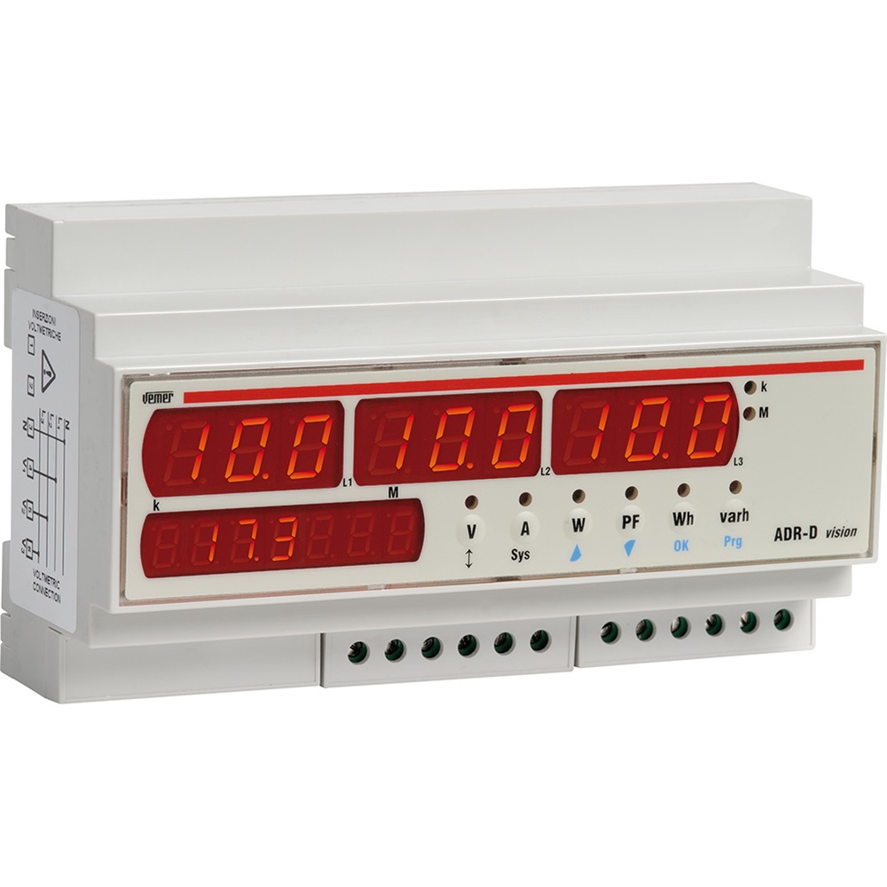 Analizzatore di rete ADR-D Vision TRMS per sistemi monofase e trifase con display LED