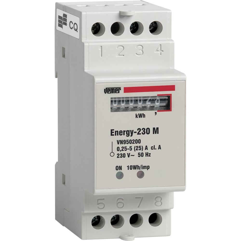 Contatore energia monofase ENERGY-230 M 25A DIN con uscita impulsi per monitoraggio consumi residenziale e commerciale