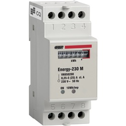 Contatore energia monofase ENERGY-230 M 25A DIN con uscita impulsi per monitoraggio consumi residenziale e commerciale