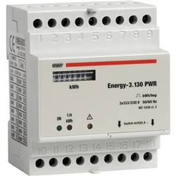 Contatore energia trifase 230V con uscita impulsi per monitoraggio consumi
