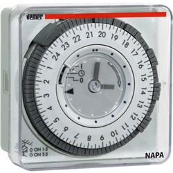 Orologio meccanico elettromeccanico giornaliero con programmazione a pannello per impianti elettrici