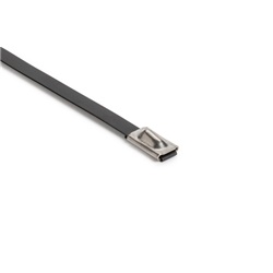 Fascetta inox AISI 316 rivestita poliestere 362x4.6 mm sistema autobloccante uso industriale e navale