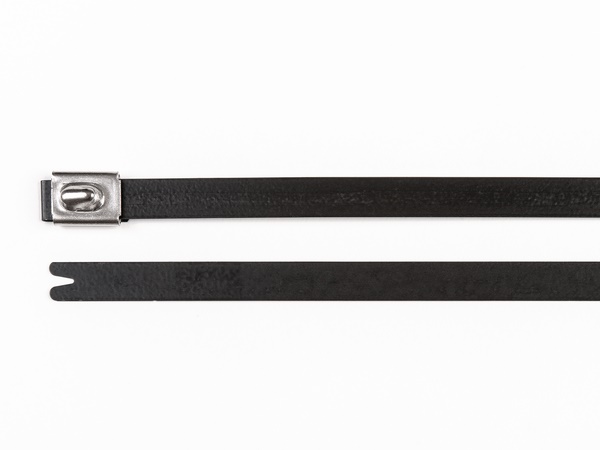 Fascetta inox rivestita 201x7,9 mm serie MBT autobloccante uso industriale e sicurezza