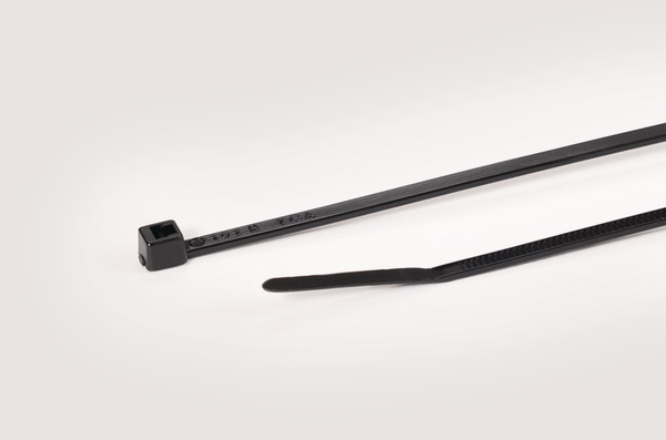 Fascetta cavi 100x2,5 mm poliammide 6.6 stabilizzata termicamente nero T18R uso industriale temperatura fino 105°C