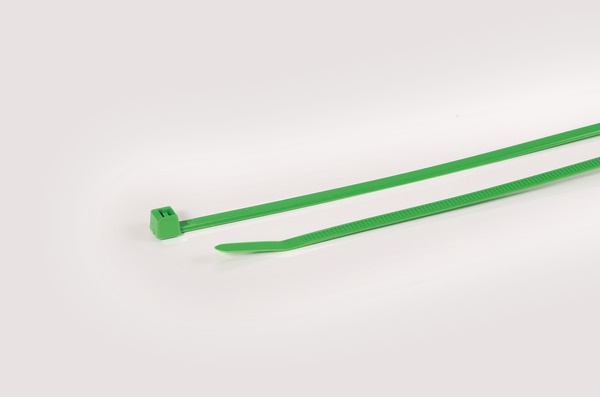 Fascetta legatura 200x4,6 mm verde plastica alta qualità per cavi tubi flessibili