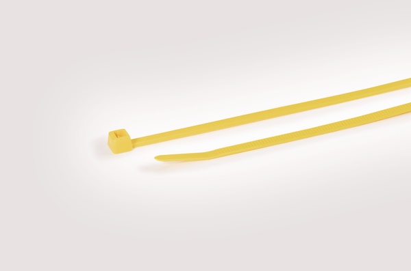 Fascetta plastica 200x4,6 mm gialla T50R per legatura cavi e tubi