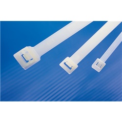 Fascetta riapribile 340x7,6 mm naturale PA66 riutilizzabile per cablaggio e installazioni temporanee