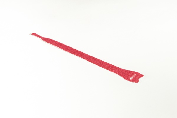Fascetta velcro 200x12,5 mm rossa riutilizzabile per cablaggi fibra ottica e telefonici