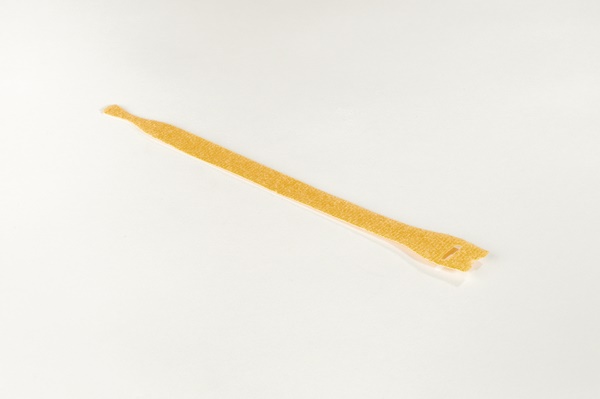 Fascetta Velcro 200x12,5 mm gialla riutilizzabile per cablaggi fibra ottica e telefonici