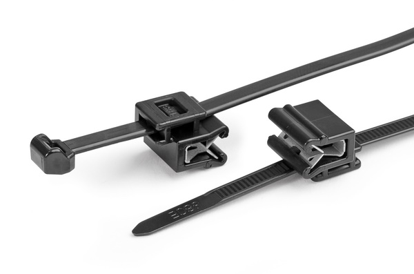 Fascetta fissaggio su bordo lamiera 1-3 mm preassemblata con EdgeClip per cablaggio industriale e automotive