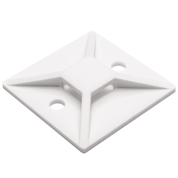 Basetta fissaggio vite bianca 37,7x37,7 mm supporto cavi pesanti ambienti vibrazioni agricole camion