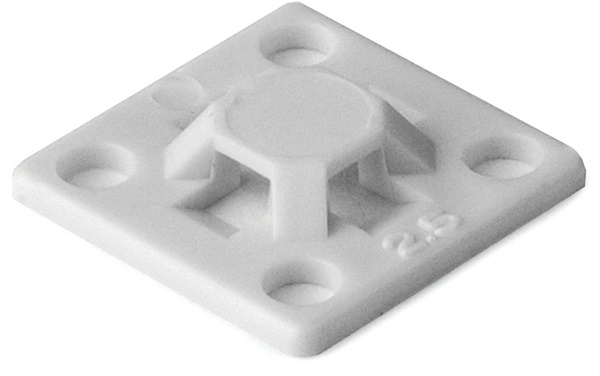 Basetta adesiva 13x13 mm naturale MB2A per fissaggi rapidi in quadri e centraline