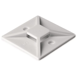 Basetta adesiva/vite 19x19 mm nera MB3 per fissaggi rapidi e resistenti in ambienti vibranti, ideale per quadri e centraline
