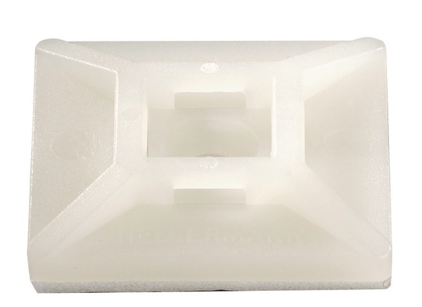 Basetta adesiva/vite 29x29 mm naturale per fissaggi rapidi in quadri e centraline