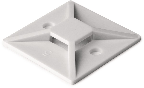 Basetta a vite 28x28 mm naturale MB4 supporto per fascette cavi pesanti uso industriale