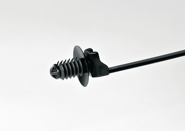 Fascetta fissaggio a pino T50SOSFT6LGE con disco antivibrazione per cablaggi automotive e industrie diverse