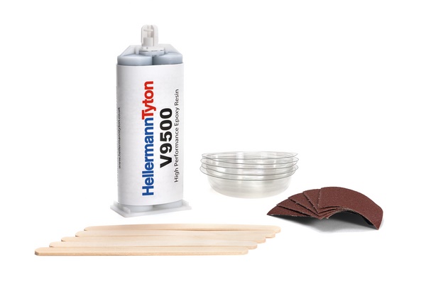Adesivo bicomponente epossidico V9500 kit resistente solventi e alte temperature per cablaggi militari