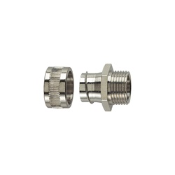 Raccordo SC10 in ottone nichelato con filetto maschio per guaine protezione cavi