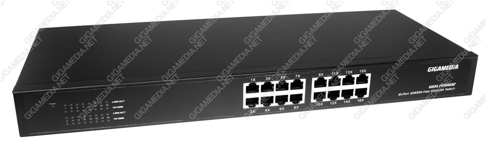 Switch 16 porte RJ45 10/100 Mbps (rackable 19)