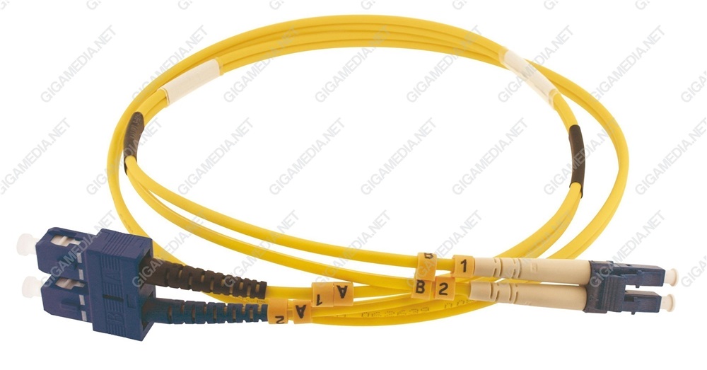 Patch cord ottica DUPLEX OS2 9/125 µm - LC/SC - 2 m Giallo