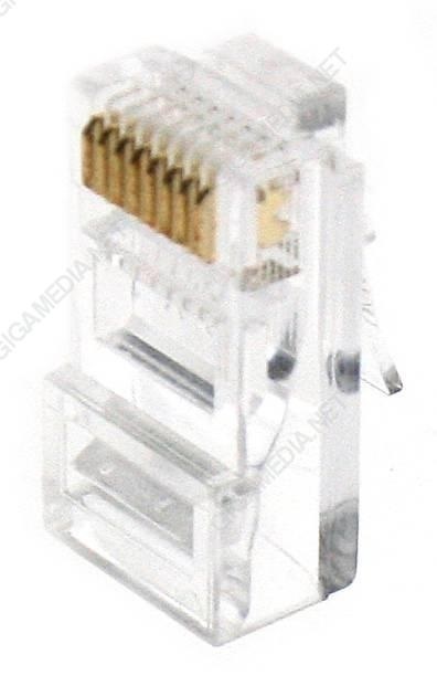 Lotto di 10 plug RJ45 8/8 CAT5E/CAT6 per cavo rigido GIGAMEDIA U/UTP