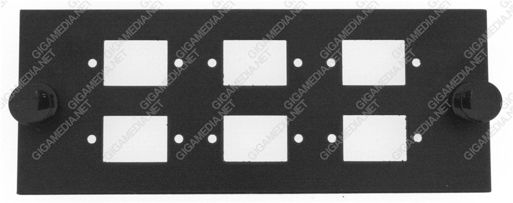 Modulo vuoto per 6 bussole SC simplex o LC duplex Nero