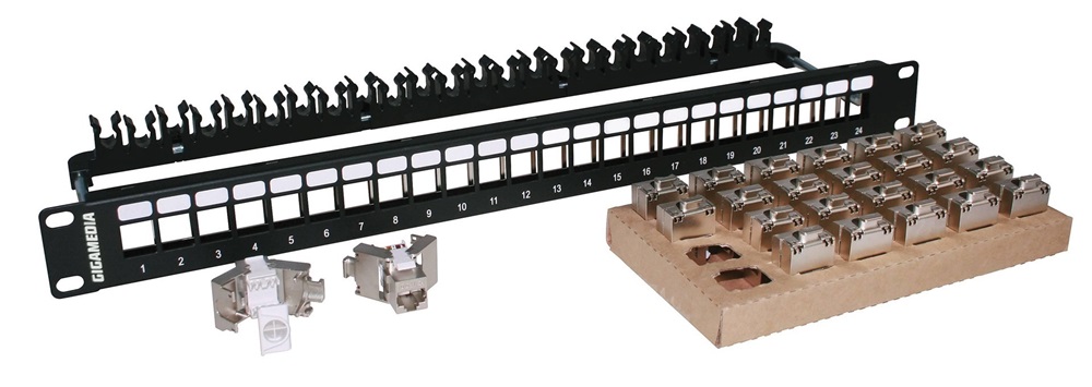 Patch panel 19’’ con 24 prese RJ45 schermate CAT6A Ed2.2