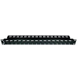 Patch panel basic vuoto metallico 16 porte monoblocco 1U Nero